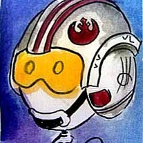 Pilot Luke painting ACEO