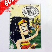 Hard Partyin' Wonder Woman - Watercolor