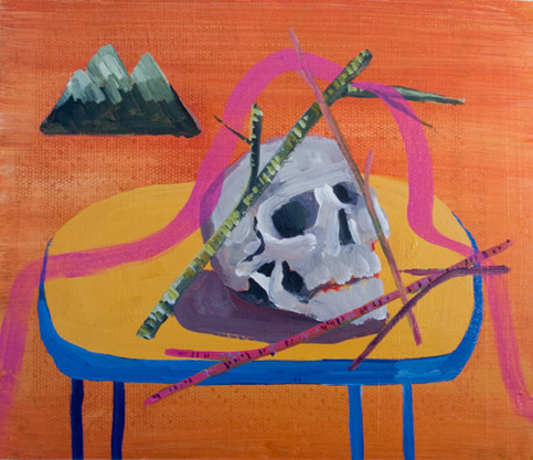 skull on table