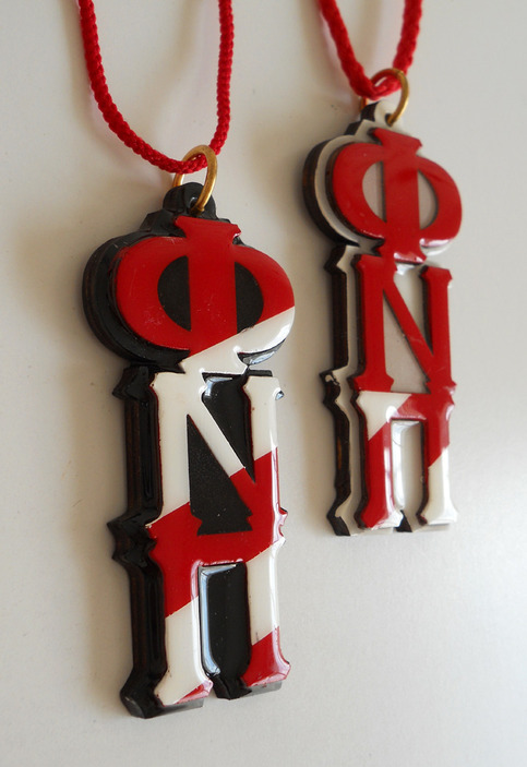 Phi Nu Pi Striped Tiki Kappa Necklace (2 Kolors)