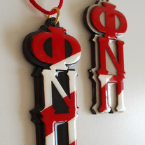 Phi Nu Pi Striped Tiki Kappa Necklace (2 Kolors)