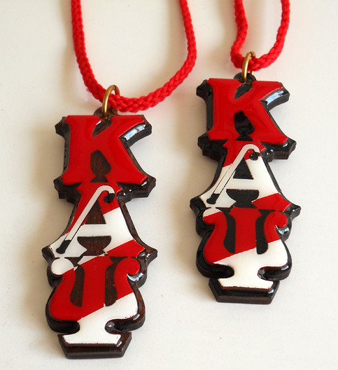 Kappa Alpha Psi Striped Tiki Necklace (2 Kolors)
