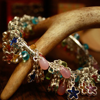Spring Colors Cluster Style Bangle Bracelet