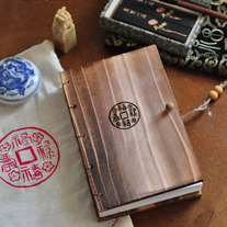 Letterpress Handmade Wooden Book: Authentic Chinese Characters: 福，祿，壽，喜