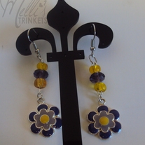 Purple Flower Earrings