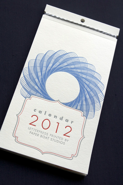 letterpress printed 2012 wall calendar