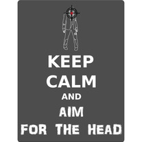 Keep Calm and Aim for the Head poster