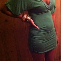 Clinched V Neck Dress