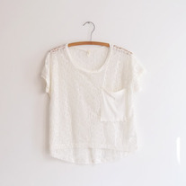 Ivory Lace Pocket Top