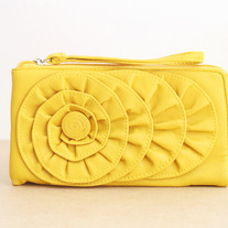 Yellow Ruffle Clutch