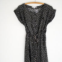 Polka Dot Pocket Dress - Grey