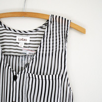 Black + White Stripe Blouse