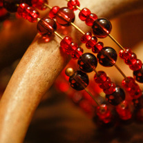 Purple Stops and Red Sliders Memory Wire Bracelet