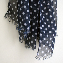 Navy polka dot scarf