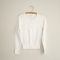 White ruffle cardigan