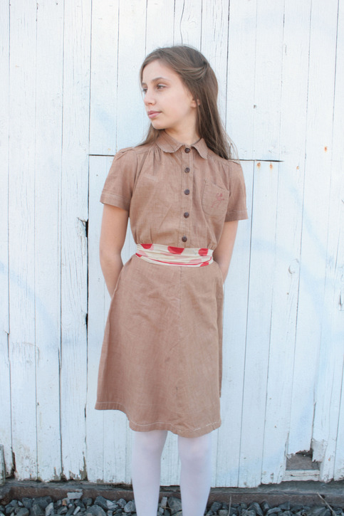Brown Vintage Girl Scout Dress