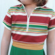 Striped Vintage Hooded Romp Dress - Thumbnail 3