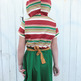 Striped Vintage Hooded Romp Dress - Thumbnail 4