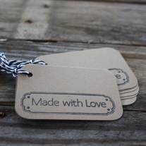 'Made with Love' Kraft Tags - Set of 10