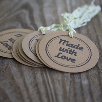 'Made with Love' Circle Tags on Twine - Set of 10