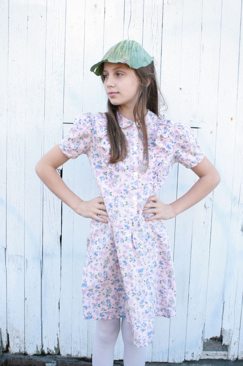 Vintage Floral Ruffle Top Dress