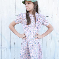 Vintage Floral Ruffle Top Dress