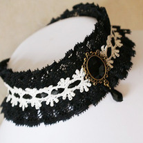 Collar Gothic Lolita Blanco y Negro / Black and White Necklace Gothic Lolita YS031