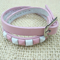 Pulsera Punk Rosa y Blanca / Pink and White Punk Wristband YS076