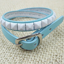 Pulsera Punk Blanca y Azul / White and Blue Punk Wristband YS080