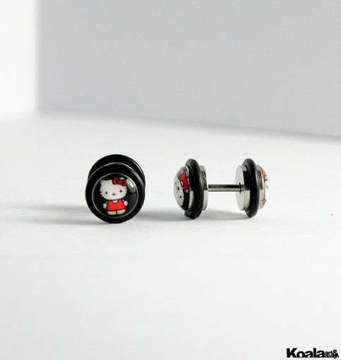 Black Hello Kitty Illusion Plugs