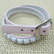 Pulsera Punk Blanca y Rosa / White and Pink Punk Wristband YS086