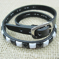 Pulsera Punk Blanco y Negro / Black and White Punk Wristband YS088
