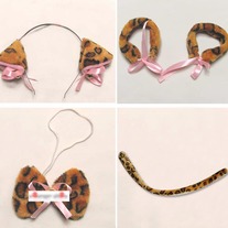 Set Orejas Gato Leopardo / Cat Ears Leopard Set / Neko Kemonomimi YS098