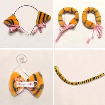 Set Orejas Gato Tigre / Cat Ears Tiger Set / Neko Kemonomimi YS100