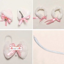 Set Orejas Gato Blanco / White Cat Ears Set / Neko Kemonomimi YS105