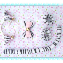 Set Orejas Gato Negro y Blanco / Black and White Cat Ears Set / Neko Kemonomimi YS106