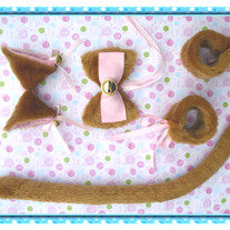 Set Orejas Gato Marron / Brown Cat Ears Set / Neko Kemonomimi YS108