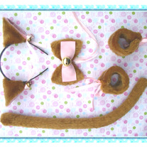 Set Orejas Gato Marron / Brown Cat Ears Set / Neko Kemonomimi YS109
