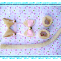 Set Orejas Gato Crema / Cream Cat Ears Set / Neko Kemonomimi YS117