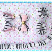Set Orejas Gato Blanco y Negro / Black and White Cat Ears Set / Neko Kemonomimi YS118