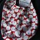 Shoulder Bag with large white dots on red fabric - Thumbnail 1