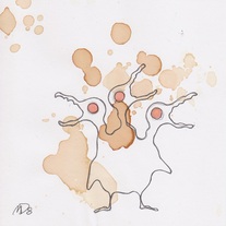 Hatchling Liar on tea stained paper