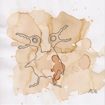 Hatchling Prophet on tea stained paper