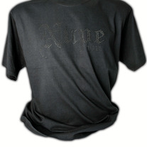 RHINESTUD BLACK NUPE T-SHIRT