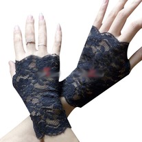 Guantes Encaje Negro / Black Lace Gloves YS190