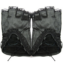 Guantes Cuero Negro / Black Leather Gloves YS192