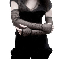 Guantes Lunares Negro / Black Dots Gloves YS195