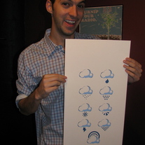 9 Clouds Screenprints - Blue