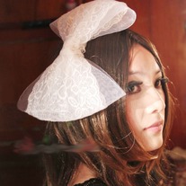 Accesorio Pelo Lazo Blanco / White Bow Hair Accesory YS265