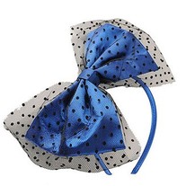 Accesorio Pelo Lazo Azul Lunares / Blue Dots Bow Hair Accesory YS276